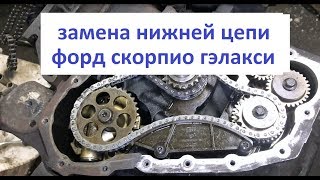 Замена нижней цепи форд скорпио гэлакси | ford scorpio galaxy 2.3