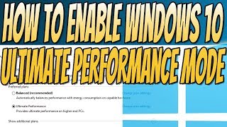 How To Enable Windows 10 Ultimate Performance Mode Easiest Tutorial