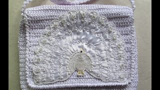 Мастер-класс. Аппликация "Белый павлин". Вышивка лентами и бисером. 2 часть.