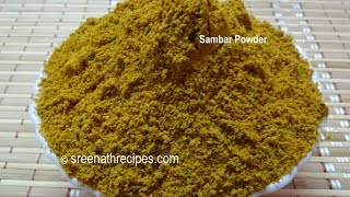 Sambar Powder - How to make Sambar Powder