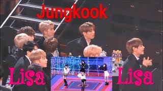 171225 BTS Jungkook reaction to BlackPink - So Hot [FanMade] @SBS Gayo Daejun 2017