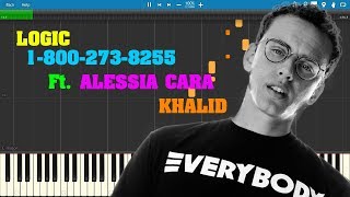 Logic - 1-800-273-8255 Piano Tutorial || Alessia Cara || Khalid || Very Easy ||