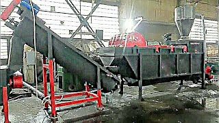 Работа линии  переработки и мойки полимеров. Производство компании StankoPro.