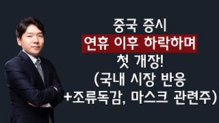 [주식] 200203 중국 증시 연휴 이후 급락하며첫 개장!! (국내 시장 반응 +조류독감, 마스크 관련주)