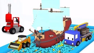海賊船 タイニートラックと一緒に遊園地で学ぼう      小型トラックたちと一緒に：ブルドーザー、クレーン車、ショベルカー、教育アニメ