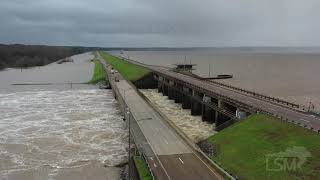2-13-2020 Jackson, Ms flooding Pearl River, Ross Barnett reservoir at highest level 37 years drone