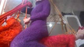 Suspension in mohair dress with mohair+Kevlar ropes