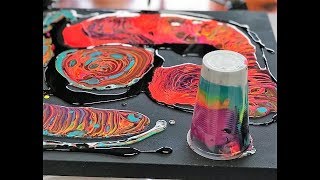 #69 TUTORIAL ACRILICOS FLUIDOS - "Negro y Fluo"-En Español (Acrylic Pouring)