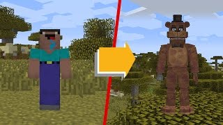 NOOB vs MINECRAFT: VIREI O ANIMATRONIC FREDDY FAZBEAR! (FIVE NIGHTS AT FREEDY'S)
