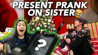 CHRISTMAS PRESENT PRANK ON SISTER | Ranz and Niana