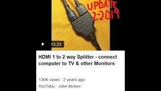HDMI 1 to 2 way Splitter -  UPDATE 2019 demo