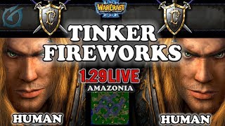 Grubby | Warcraft 3 TFT | 1.29 LIVE | HU v HU on Amazonia - Tinker Fireworks