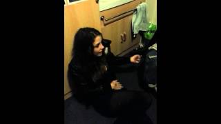 Girl trips on saliva