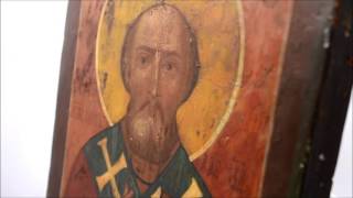 Старинная икона Николай Чудотворец. Россия XIX век.