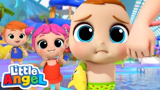 No, No, Don't Be Afraid of The Waterpark | Waterpark Song | Little Angel Kids Song