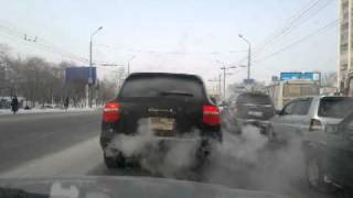 Porshe Cayenne S  - мороз в Оренбурге ( -34 С )  18.фев.2011