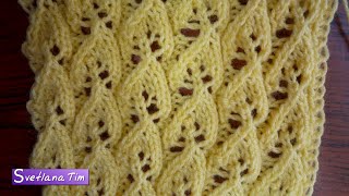 Детский ажурный узор спицами МЕЛКИЕ ЛИСТОЧКИ # 314. Вязание на спицах.