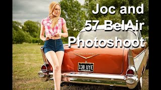 Top model Joceline and a 57 Chevy BelAir photoshoot