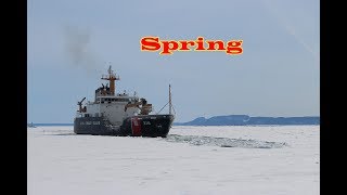 Ice Breaking Port Thunder Bay Ontario Lake Superior USCG Alder