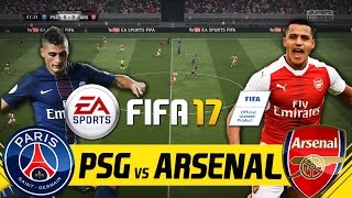 FIFA 17 FULL GAMEPLAY - PSG VS ARSENAL UEFA CHAMPIONS LEAGUE