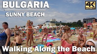 ⁴ᴷ Walking Along the Beach in Sunny Beach Bulgaria