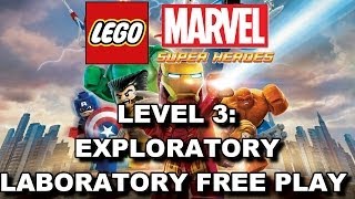 LEGO Marvel Super Heroes: Lvl 3 Exploratory Laboratory FREE PLAY (All Minikits & Stan Lee in Peril)