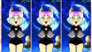 Luna - Queen Of The Moon | Sailor Moon's Cat | Blue Galaxy | Kawaii Anime - Chibi - Manga