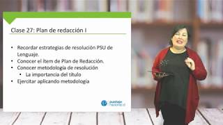 Lenguaje - Plan de Redacción I - Clase N°27 2019