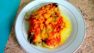 Зубатка, запечённая с овощами - рецепт легко и просто
