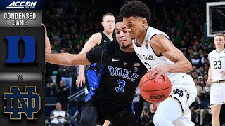 Duke vs. Notre Dame Condensed Game | 2018-19 ACC Basketball