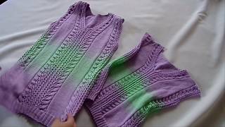 Летняя безрукавка с ажурным узором. Вязание спицами. Часть 1