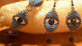 Серьги из бисера "Глаз царицы".  Бисероплетение.  Мастер класс