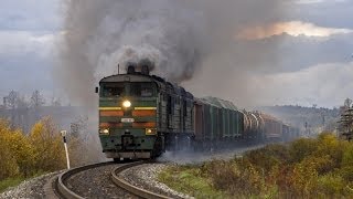3ТЭ10У-0075 (Кекоран) / 3TE10U-0075. Super start! 10D100 (RZD). Свежая "тапка в пол на тепловозе" :)