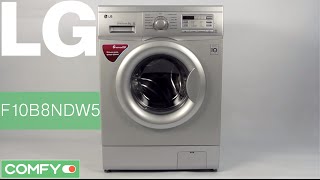 LG F10B8NDW5 - серебристая стиральная машина с технологией 6 motion- Видеодемонстрация от Comfy