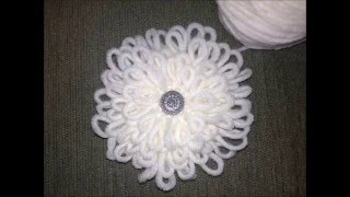Объемный легкий цветок крючком Crochet flower.Вяжем цветок крючком.