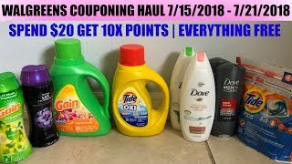 WALGREENS COUPONING HAUL 7/15/2018 - 7/21/2018  | SPEND $20 GET 10X  | SPEND POINTS GET POINTS