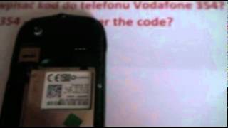 Simlock Vodafone 354 jak wpisać kod, Unlock Vodafone 354