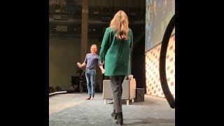 Elizabeth Olsen on her way to speak with Tom Hiddleston