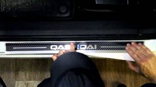Наклейки на пороги для Nissan Qashqai +2