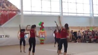 Групповое показательное выступление художественная гимнастика