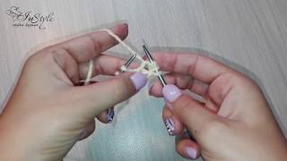 Прибавление петель. Три петли из одной лицевой. Вязание спицами (increases knitting)