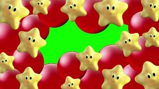 Футаж детский, звездочки переход #3 & Green Background Footage stars funny