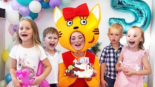 День рождения Златуни Три кота Карамелька Друзья Веселье Праздник | Златуня