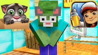 Monster School : TALKING TOM vs SUBWAY SURFERS  - Minecraft Animation