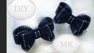 DIY ? Школьные бантики из репсовых лент ? Канзаши ? Ribbon Bow Kanzashi ? Hand мade ?