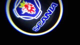 Лазерная проекция логотипа Скания