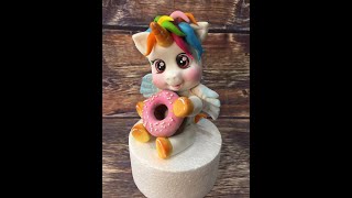 Единорожка с пончиком 1 часть / How to make fondant UNICORN cake topper