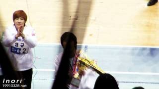 120108 mbc idol athletics championships - ending hoya fancam