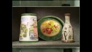 Декупаж. Декорируем абажур, поднос и бутылку используя рисовую бумагу. Мастер класс. Наташа Фохтина