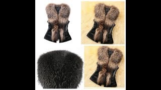 Женская жилетка с меховым воротником с aliexpress